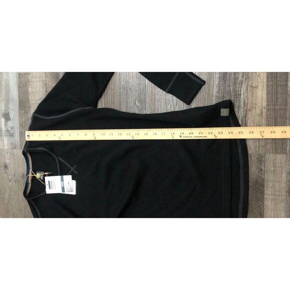 MERIWOOL Women Small Merino Wool Midweight 400g Crew Sweater New w Tags Black - Picture 4 of 4